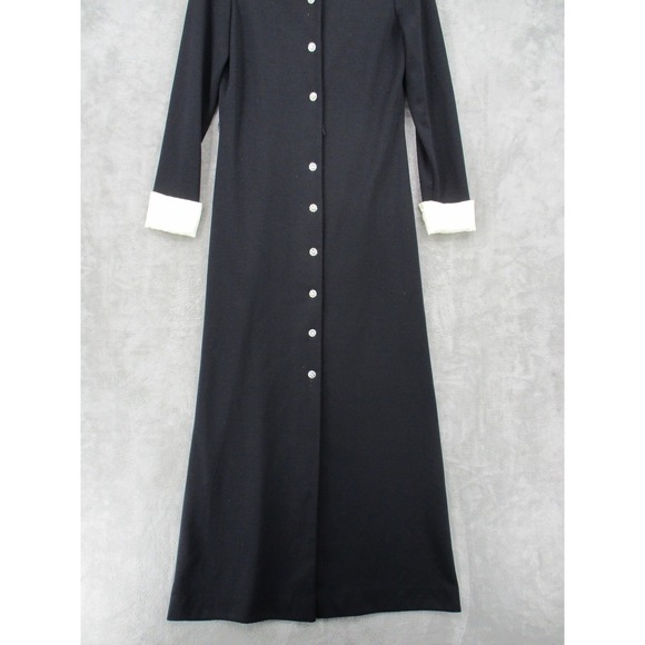 Vintage Cates First Avenue Dress Womens 8 Rhinestone 70s Modest‎ Wednesday Adams - Picture 4 of 12
